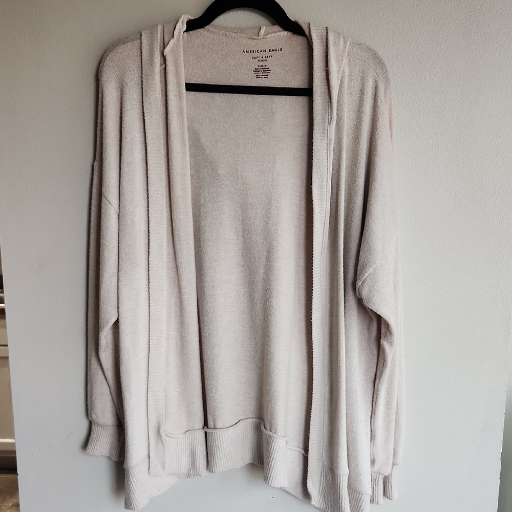 American Eagle Outfitters Light Beige Cardigan Hoodie